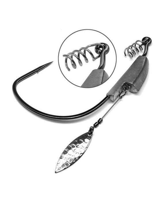 Swimbait Hooks Weighted Worm Hook Weedless Jig Hook With Spring